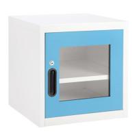 ราคา ตู้เหล็กบานเปิดกระจก KIOSK UNI-2 สีขาว/ฟ้า (1114439)