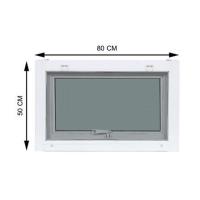 ราคา หน้าต่างบานเปิดกระทุ้ง อะลูมิเนียม มุ้ง AZLE 80X50 ซม. สีขาว (1182860)