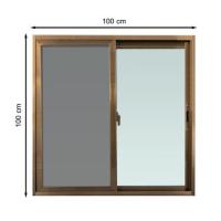 ราคา หน้าต่างบานเลื่อน อะลูมิเนียม S-S AZLE 100X100 ซม. สีชา (1182992)