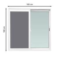 ราคา หน้าต่างบานเลื่อน อะลูมิเนียม S-S AZLE 100X100 ซม. สีขาว (1182994)