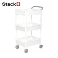 ราคา ชั้นวางของ 3 ชั้น มีล้อ STACKO 51.8x34.5x89.8 ซม. สีขาว (1185377)