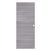 ราคา ประตูไม้ปิดผิว PVC N999 P336-5 80X200 ซม. สีเทา (1197458)
