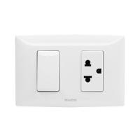 ราคา ชุดเต้ารับ 3 ขา + สวิตซ์ 1 ทาง HACO AP-E11 สีขาว (1197558)