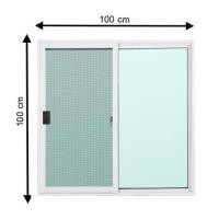 ราคา หน้าต่างบานเลื่อน อะลูมิเนียม S-S มุ้ง AZLE 100X100 ซม. สีขาว (1269951)