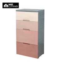ราคา ตู้ลิ้นชัก 4 ชั้น มีล้อ ME LIVING 58x38x109 ซม. สีชมพู (1191119)