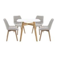 ราคา ชุดโต๊ะทานข้าว 4 ที่นั่ง SB FURNITURE JANORA-A80&YAPER 59062990 สีขาว (1298823)