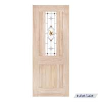 ราคา ประตูไม้สนนิวซีแลนด์ พร้อมกระจก MODERN DOORS BURRA 80X200 ซม. สีธรรมชาติ ไม่เจาะลูกบิด (1169036)