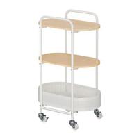 ราคา ชั้นวางของ 3 ชั้น พร้อม TOP ไม้ มีล้อ STACKO BOWA 49.5x32.6x80 ซม. สีขาว (1293215)