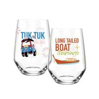 ราคา แก้วน้ำ 370 มล. OCEAN GLASS SOFT POWER CULTURE ตุ๊กตุ๊ก & เรือหางยาว (แพ็ก 2 ใบ) (1300571)