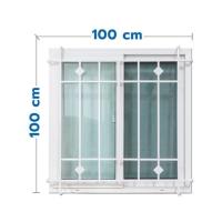 ราคา หน้าต่างบานเลื่อน UPVC เหล็กดัด HOFFEN 100x100 ซม. สีขาว (1270870)