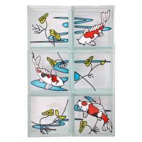 ราคา อิฐแก้ว 19x19x8 ซม. ช้างแก้ว ชุดปลาคาร์ฟ สีแดง (1240348)