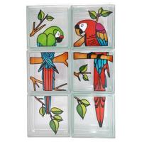 ราคา อิฐแก้ว 19x19x8 ซม. ช้างแก้ว ชุดนกแก้วมาคอร์ สีแดง (1240357)