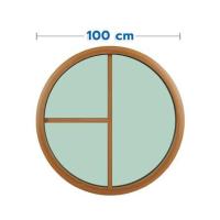 ราคา ช่องแสงหน้าต่างอะลูมิเนียม วงกลม KPA 3 ฟัก 100x100 ซม. สีลายไม้ (1307489)