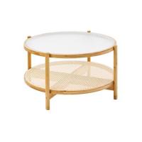 ราคา โต๊ะกลางกลม FUDINI WAVE สี NATURAL/กระจกลอน (1302816)