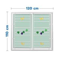 ราคา หน้าต่างบานเลื่อนอะลูมิเนียม พร้อมมุ้งลวดและเหล็กดัด S-S KPA พวงองุ่น 120x110 ซม. สีขาว (1308610)