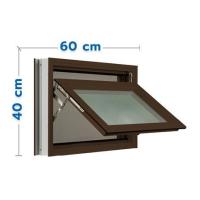 ราคา หน้าต่างบานกระทุ้ง อะลูมิเนียม มุ้ง KPA 60x40 ซม. สีชา (1310640)