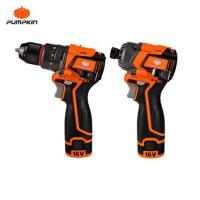 ราคา ชุดสว่านกระแทกและไขควงกระแทกไร้สาย (พร้อมแบตเตอรี่และแท่นชาร์จ) PUMPKIN 50467 EC-16IMDID-202CK 16 โวลต์ (1302760)