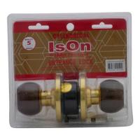 ราคา ลูกบิดประตู หัวกลม ISON 8013 E-PB สีลายไม้ (253687)
