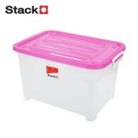 ราคา กล่องเก็บของ มีล้อ ฝาล็อค STACKO S105 A 100 ลิตร 50x70x42 ซม. สีชมพู (1141971)
