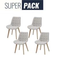 ราคา เก้าอี้ทานข้าว SB FURNITURE YAPER 59062944 สีครีม (ชุด 4 ตัว) (1303331)