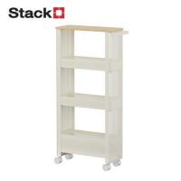 ราคา ชั้นวางของแคบ 4 ชั้น มีล้อ STACKO COZI 17.5x44.8x90 ซม. สีขาว (1314989)