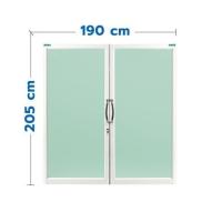 ราคา ประตูบานสวิงคู่ อะลูมิเนียม WINDOW ASIA 190x205 ซม. สีขาว (272467)