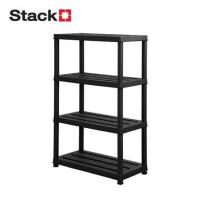 ราคา ชั้นวางของ 4 ชั้น STACKO DRUNO 90x44x184 ซม. สีดำ (1299347)