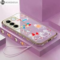 ราคา สายคล้องฟรี DH068 + เคสโทรศัพท์มือถือสำหรับ Vivo V27 Pro V27 5G การ์ตูนน่ารัก มิกกี้ มินนี่เมาส์ หมีพูห์ เคสลายขอบสี่เหลี่ยม (1729610492320713349)