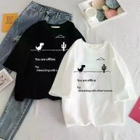 ราคา grasya tshirt Women Summer casual T-shirts Streetwear kawaii cartoon dinosaur print Tshirt Korean Style Breathable and cwkooweizpl (1731439999206786455)