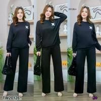ราคา Garden Clothes ชุดเซ็ท SET 2 ชิ้น #สาวอวบ เซทเสื้อสเวตเตอร์ + กางเกงขายาว .. สีดำ (1732225614693567167)