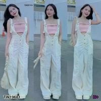 ราคา Garden Clothes ชุดจั๊มสูท เอี๊ยมกางเกง ลูกฟูก ทรงขาม้า สม็อคหลัง .. สีขาว (1732218729559198399)