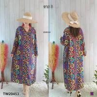 ราคา Garden Clothes ชุดเดรส ชุดเดรสคอวี ทรงปล่อย แขนยาวปล่อยปลายแขน .. สีลาย 3 (1732218727993936575)