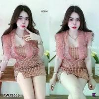 ราคา Garden Clothes ชุดเดรส เดรสสั้น ลูกไม้ แขนกุด แหวกด้านหน้า .. สีชมพู (1732218769296689855)