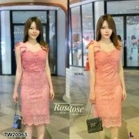 ราคา Garden Clothes ชุดเดรส เดรสลูกไม้ แขนโบว์ไหล่ .. สีชมพู (1732225600406981311)