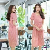 ราคา Garden Clothes ชุดเดรส DRESS เดรสคอเหลี่ยมแขนตุ๊กตา สีแดง (1732218725051894463)