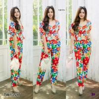 ราคา Garden Clothes ชุดเซ็ท SET #สาวอวบ เสื้อครอปแขนพอง+กางเกงขายาว ลายดอก สีขาว (1732218710601992895)