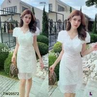 ราคา Garden Clothes ชุดเดรส เดรสแขนกุดผ้าลายลูกไม้ อกแต่งโบว์ .. สีขาว (1732218741996554943)