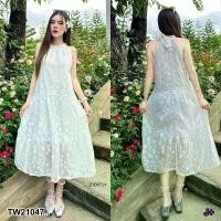 ราคา Garden Clothes ชุดเดรส เดรสยาว แขนกุด ลายดอก .. สีขาว (1732218725531093695)