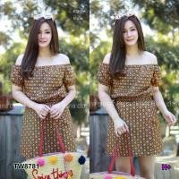 ราคา Garden Clothes ชุดเซ็ท SET #สาวอวบ เสื้อคอบปาดไหล่ + กางเกงกระโปรง ผ้าไทย (1732225632387369663)