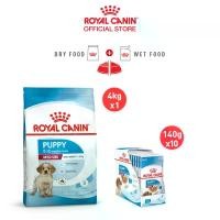 ราคา donateShop126 ปัจจุบัน Royal Canin Medium Puppy โรยัล คานิน อาหารเม็ดลูกสุนัข พันธุ์กลาง อายุ 2-12 เดือน (4 กก.) + อาหารเปียกลูกสุนัข พันธุ์กลาง 140 ก. X 10 ซอง (1731165381939595836)