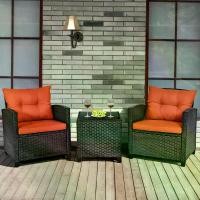 ราคา ชุดเฟอร์นิเจอร์หวายลานบ้า 3 ชิ้น ชุดสนทนาเบาะ โซฟา สีส้ม (1731490727891863316)