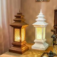 ราคา โคมไฟข้างเตียง, สไตล์เอเชียตะวันออกเฉียงใต้และไทย, ไม้เนื้อแข็ง, ไฟกลางคืนเซนศาสนาหนานจือย้อนยุคจีน, โคมไฟตั้งโต๊ะชาสไตล์โบราณ, เหมาะสำหรับห้องนอน (1732144352344705681)