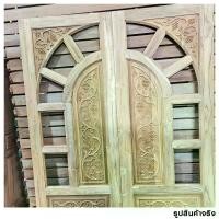 ราคา ประตูไม้สักบานคู่ ขนาด 80x200 ซม. ทนทาน แข็งแรง ใช้ได้ทั้งภายในและภายนอก (1730844773020371908)