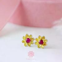 ราคา Rosen'marry/ ต่างหูพลอยทับทิมแท้เผาเก่า ดีไซสดอกไม้ ตัวเรือนเงินแท้ 925 ชุบทอง RE012, พลอยแท้เสริมดวง , ของขวัญ (1729842763981949890)