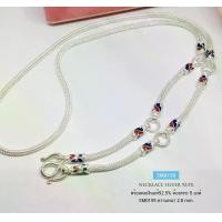 ราคา สร้อยคอเงินแท้92.5% สร้อยเส้นใหญ่ ห้อยพระ 5 องค์ ลายสี่เสากลม หนัก 2 บาทตัน (งานไทย) (1729594729186691641)