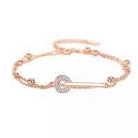 ราคา สร้อยข้อมือหัวเข็มขัดสองชั้น ดีไซน์เรียบง่าย เงินแท้ S925 (1730225744870082751)