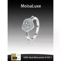 ราคา แหวนรัก Moissanite, GRA Moissanite, เงินแท้ 925, สำหรับผู้หญิง, การออกแบบหัวใจ, ชุบทอง PT950, เหมาะสำหรับงานแต่งงาน, ร้านค้าอย่างเป็นทางการของ MoisaLuxe (1731432322721940705)