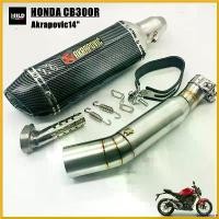 ราคา SodaShore คุณภาพรับประกันได้ ท่อแต่ง ปลายท่อแต่ง เซตท่อ CB300R ปลายท่อ Akrapovic ยาว14นิ้ว โต 3.5 นิ้ว สวมคอ 2 นิ้ว พร้อมสลิปออนตรงรุ่น มอเตอร์ไซค์ Motorcycle รถ (1730676141959579942)