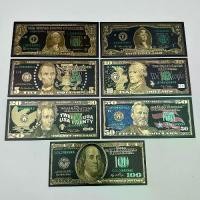 ราคา ธนบัตรดอลลาร์สหรัฐ, สีทองดำ, ธนบัตรฉบับใหม่, ธนบัตร 1, 2, 5, 10, 20, 50, 100, เงินสด, ดอลลาร์, เงิน, ธนบัตรพลาสติก, ตกแต่งผนังบ้าน, 7 ชิ้น / ชุด (1731435382949315837)