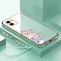 ราคา เคสโทรศัพท์สำหรับ Vivo Y15A/Vivo Y15S Y01 Y35 สายคล้องฟรี + สุนัขการ์ตูนน่ารัก เคสลายขอบสี่เหลี่ยม (1729610393915329470)